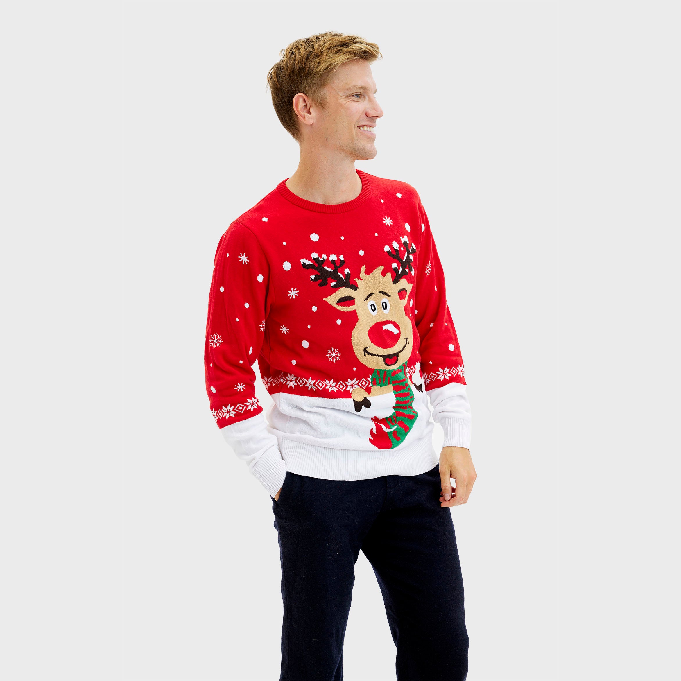 Rudolfs Kersttrui Rood - Heren.